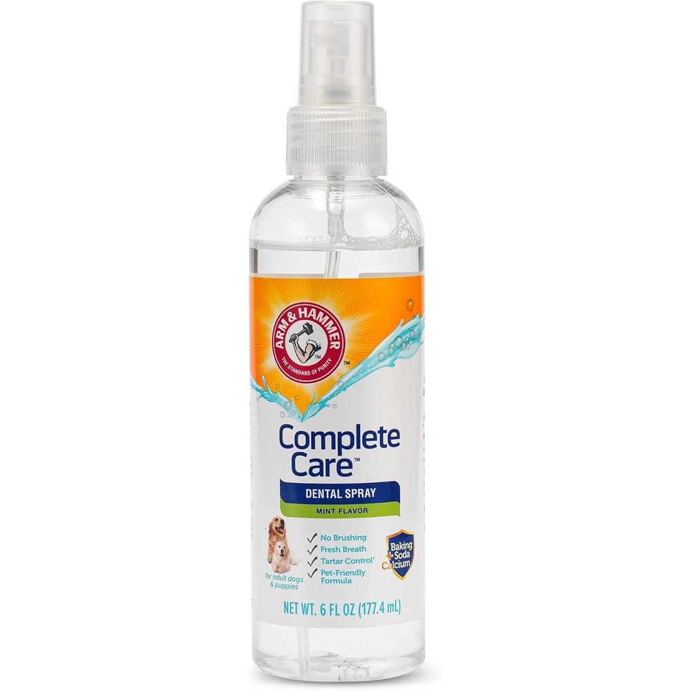 image:imageArm amp Hammer Complete Care Dog Dental Spray Mint Flavor Brushless Dog Breath Freshener with Baking Soda and Calcium for Tooth Enamel Support FluorideFree 6 Fl OzClear