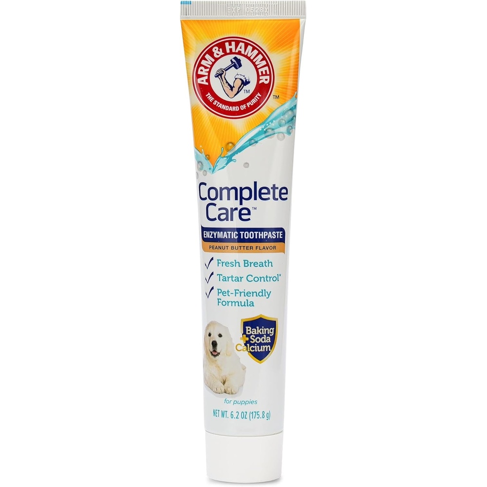 image:imageArm amp Hammer Complete Care Enzymatic Dog Toothpaste Peanut Butter Flavor Baking Soda and Calcium Enzymatic Tartar Control Formula NonToxic Fluoride Free 62 OzPeanut Butter