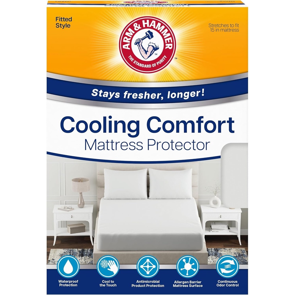 image:imageArm amp Hammer Cooling Comfort Fitted Mattress Protector TwinTwin