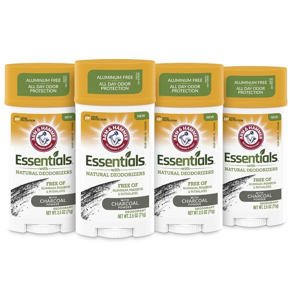 image:imageArm amp Hammer Essentials Charcoal Deodorant 4Pack25 Ounce Pack of 4