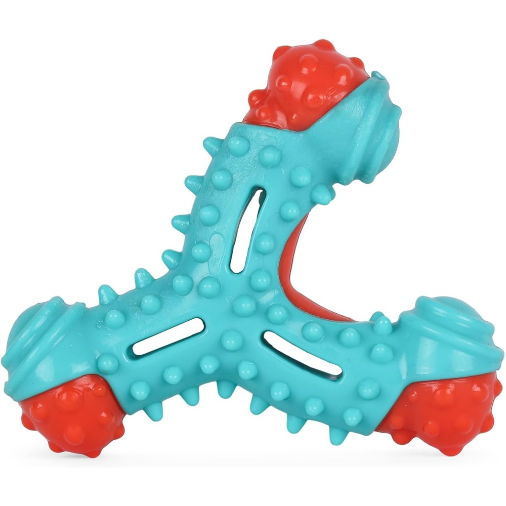 image:imageArm amp Hammer Nubbies Duality Bone Dog Dental Chew Toy Green Apple Flavor Baking Soda Infused Nubby Grooves Reduce Plaque and Tartar No Stuffing for Moderate ChewersBlue Red