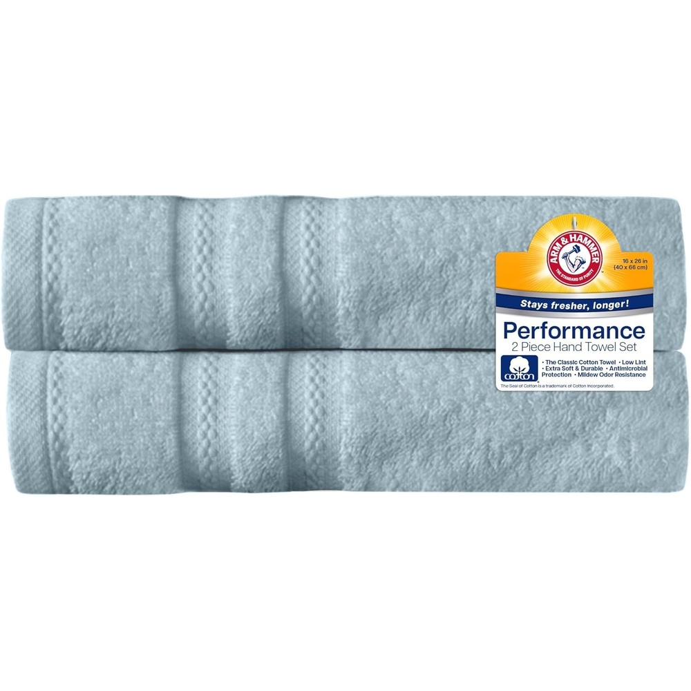 image:imageArm amp Hammer Performance Hand Towels 2 Piece Light BlueLight Blue