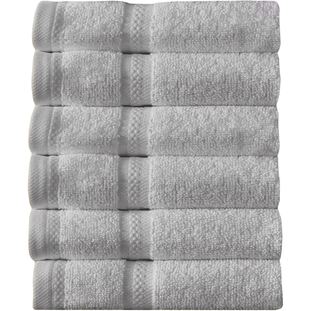 image:imageArm amp Hammer Performance Towel Washcloth Set 6 Piece WhiteLight Grey