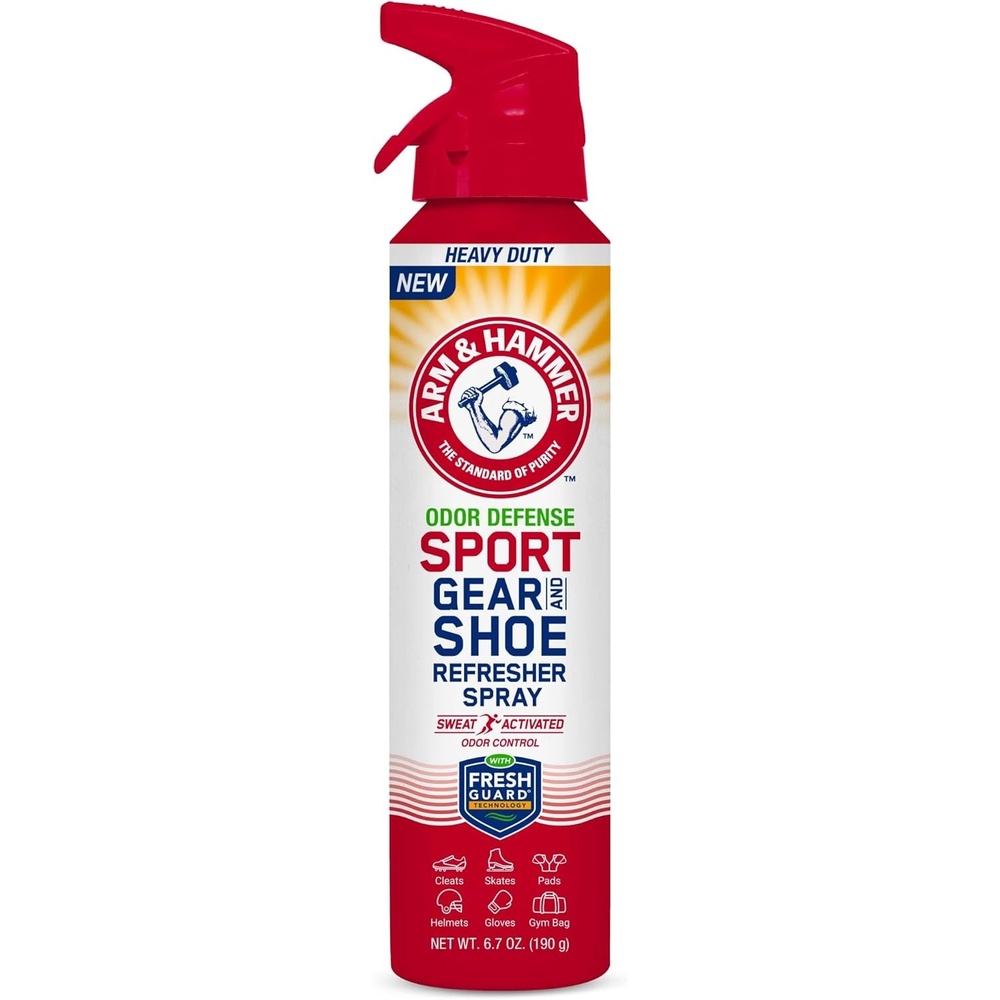 image:imageArm amp Hammer Sport Gear amp Shoe Refresher Spray Heavy Duty Odor Defense for Sports Gear and Footwear Deodorizer for Gym Bags Boxing Gloves Hockey Equipment and Football Pads 67 oz67 Ounce Pack of 1