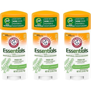 ARM & HAMMER Essentials Deodorant- Orange Citrus- Solid Oval – Made with Natural Deodorizers- Free From Aluminum, Parabens & Phthalates, 2.5 oz (Pack of 3)(Clean)
