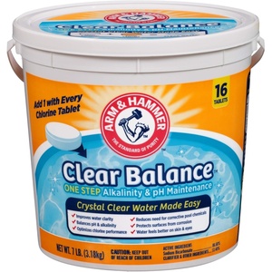 ARM & Hammer Clear Balance, One Step Alkalinity & pH Maintenance Tablets for Swimming Pools & Spa, Long-Lasting Water Balancer, 24 Count(1Pack (16 Count))