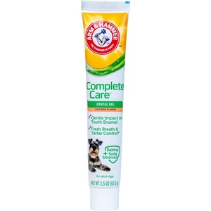 Arm & Hammer Complete Care Dog Dental Kit Enzymatic Toothpaste 2.5 OZ Chicken Flavor Toothbrush Finger Brush Tartar Baking Soda Formula(Dog Dental Gel – Chicken)