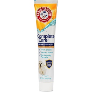 Arm & Hammer Complete Care Enzymatic Dog Toothpaste, Peanut Butter Flavor, Baking Soda and Calcium, Enzymatic Tartar Control Formula, Non-Toxic, Fluoride Free, 6.2 Oz(Peanut Butter)