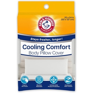 Arm & Hammer Cooling Comfort Zippered Pillow Protector, 2-Pack, Standard/Queen(Body Pillow)
