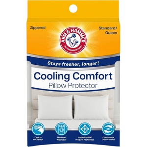 Arm & Hammer Cooling Comfort Zippered Pillow Protector, 2-Pack, Standard/Queen(Standard/Queen)