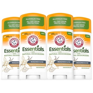 Arm & Hammer Essentials Deodorant with Magnesium, Vanilla Sandalwood, Aluminum Free Paraben Free, 4-Pack