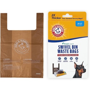 Arm & Hammer Heavy Duty Pet Waste Bags for Swivel Bin & Rake Dog Pooper Scooper, 20 Count Refill Bags (Packaging May Vary)(1 Count (Pack of 20))