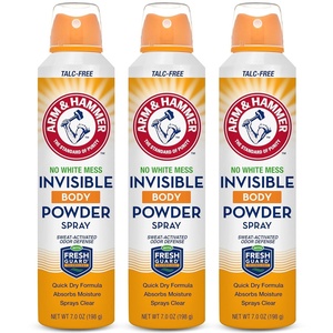 Arm & Hammer Invisible Body Powder Spray, Clear Talc-Free Body Odor & Sweat Control For Men & Women, Spray Body Powder For Women And Men, Arm And Hammer Body Spray Powder, 7 Oz (3 Pack)(7 Ounce (Pack of 3))
