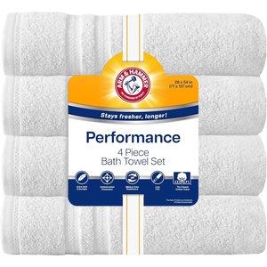 Arm & Hammer Performance Bath Towels, 4 Piece, White(White)