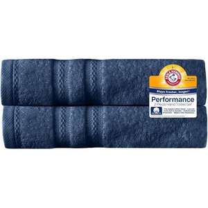 Arm & Hammer Performance Hand Towels, 2 Piece, Light Blue(Dark Blue)