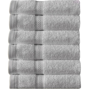 Arm & Hammer Performance Towel Washcloth Set, 6 Piece, White(Light Grey)