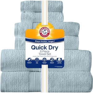Arm & Hammer Quick Dry Bath Towel Set, 6 Piece, Light Blue(Light Blue)