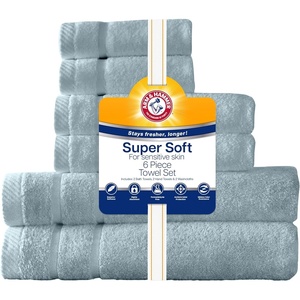 Arm & Hammer Super Soft Bath Towel Set, 6 Piece, Light Blue