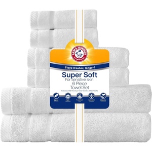 Arm & Hammer Super Soft Bath Towel Set, 6 Piece, White