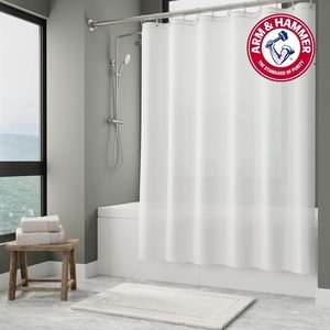 Arm & Hammer Waterproof Quick Drying Shower Liner, Lightweight Design, 70 x 72, Clear(Frosted)