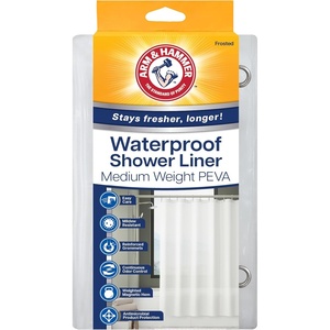 Arm & Hammer Waterproof Quick Drying Shower Liner, Medium Weight Design, 70 x 72, Frosted(Frosted)