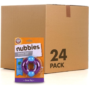 Arm & Hammer for Pets Nubbies Orion Dog Dental Toy| Best Dog Chew Toy for Moderate Chewers | Dog Dental Toy Helps Reduce Plaque & Tartar Without Brushing | Mint Flavor – 24 Pack(Purple & Blue)