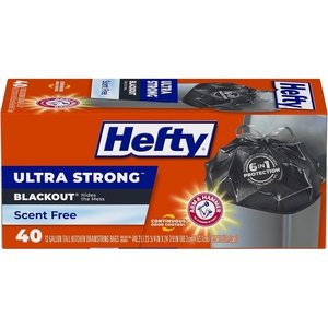 Hefty Ultra Strong 13 Gallon Trash Bags, Tall Kitchen Trash Bags 13 Gallon Size, Drawstring Closure, Continuous Odor Control, White, Unscented, 110 Bags(40 Count (Pack of 1))