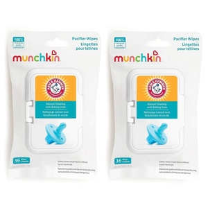 Munchkin Arm & Hammer Pacifier Wipes – Safely Cleans Breast Pump Parts and Feeding Essentials for Baby and Toddler, 1 Pack, 36 Wipes(36 Count (Pack of 2))