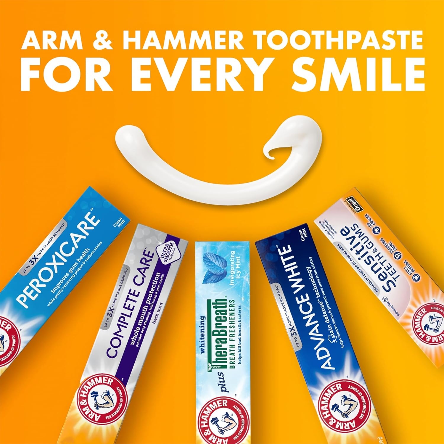 image:imageARM amp HAMMER Advance White Toothpaste Teeth Whitening Baking Soda Toothpaste with Stain Defense Technology and Fluoride Clean Mint Flavor 60 Oz 4 Pack6 Ounce Pack of 4