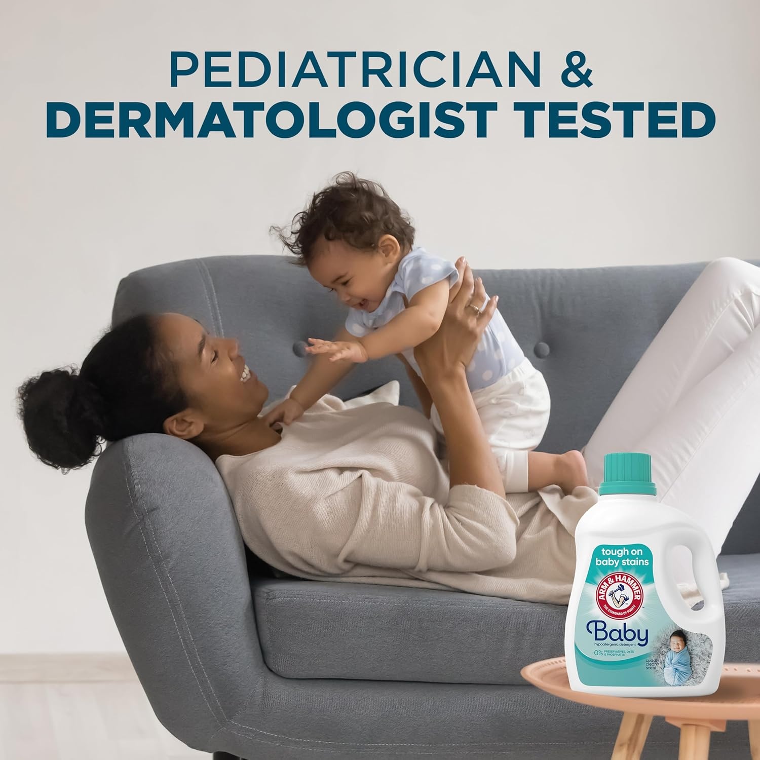 image:imageARM amp HAMMER Baby 77 Loads Hypoallergenic Liquid Laundry Detergent 1005 fl ozCuddly Clean