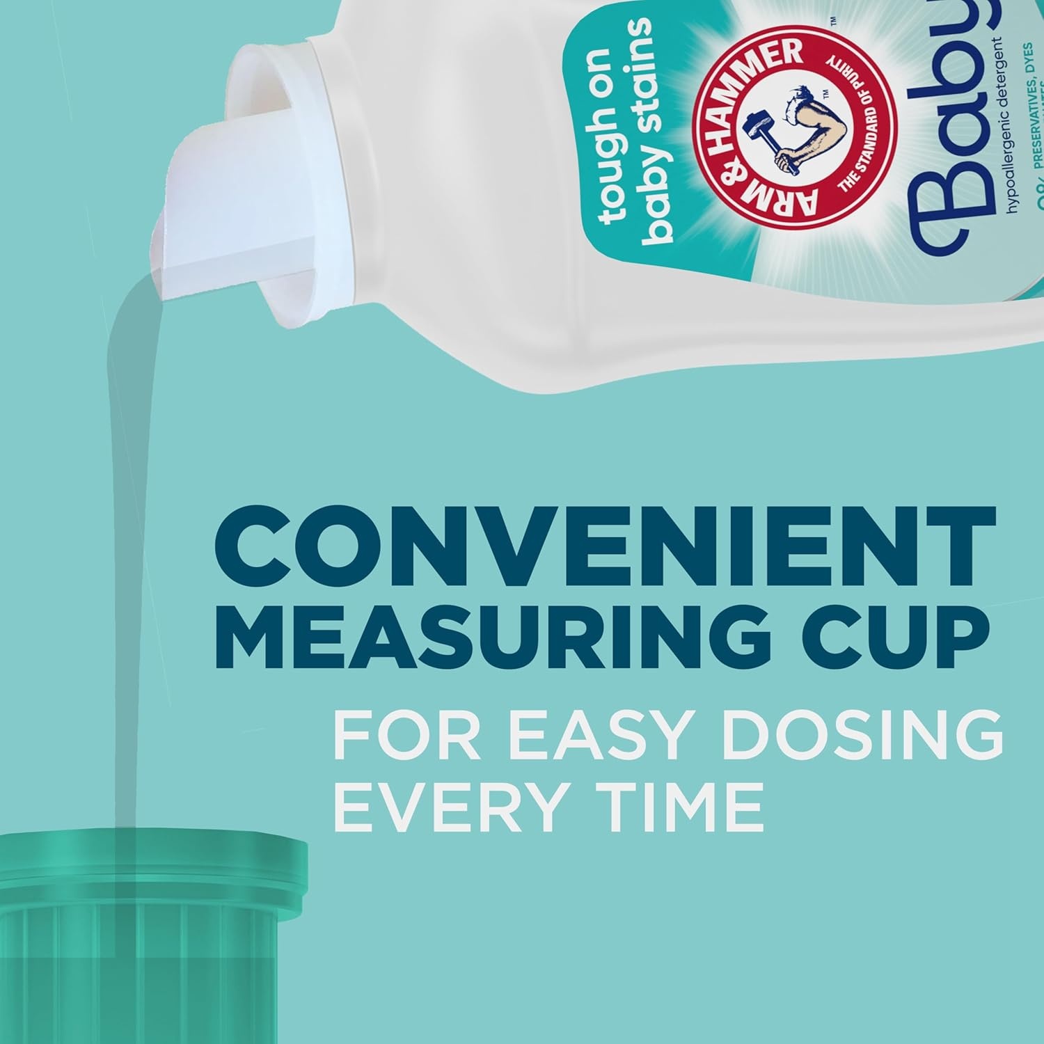image:imageARM amp HAMMER Baby 77 Loads Hypoallergenic Liquid Laundry Detergent 1005 fl ozCuddly Clean