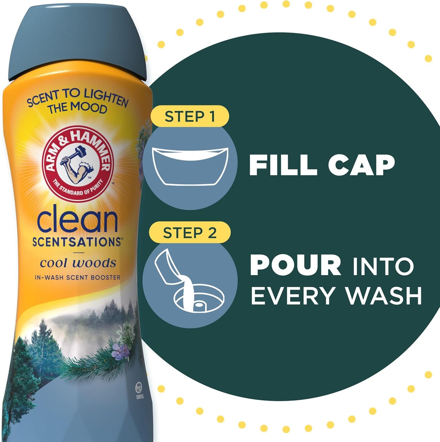 image:imageARM amp HAMMER Clean Scentsations InWash Scent Booster Cool Woods scent 24 Oz