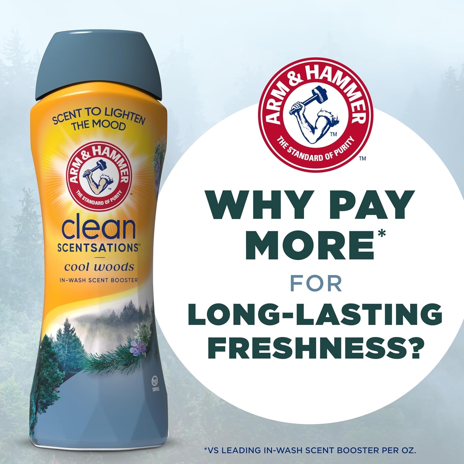 image:imageARM amp HAMMER Clean Scentsations InWash Scent Booster Cool Woods scent 24 Oz