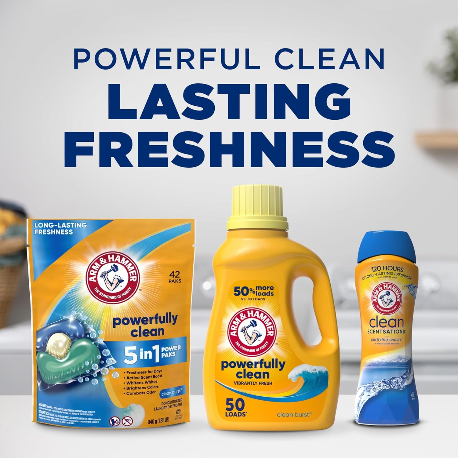 image:imageARM amp HAMMER Clean Scentsations InWash Scent Booster Laundry Scent Booster Clean Meadow scent 24 Oz24 Ounce Pack of 4