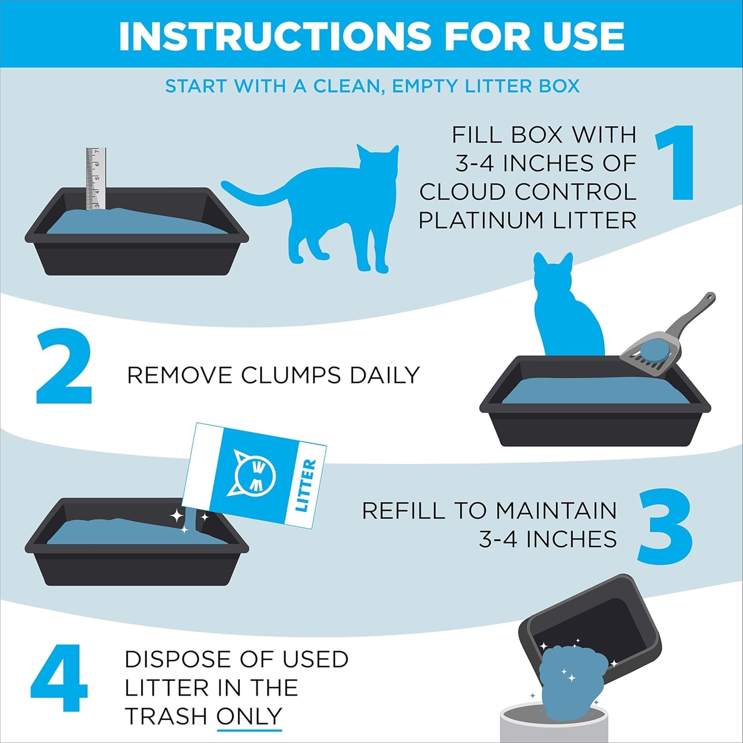 image:imageARM amp HAMMER Clump amp Seal SLIDE Platinum MultiCat Clumping Cat Litter Easy Clean Technology with No Scrubbing 14Day Odor Control 37 lbsCloud Control Platinum Clumping Litter