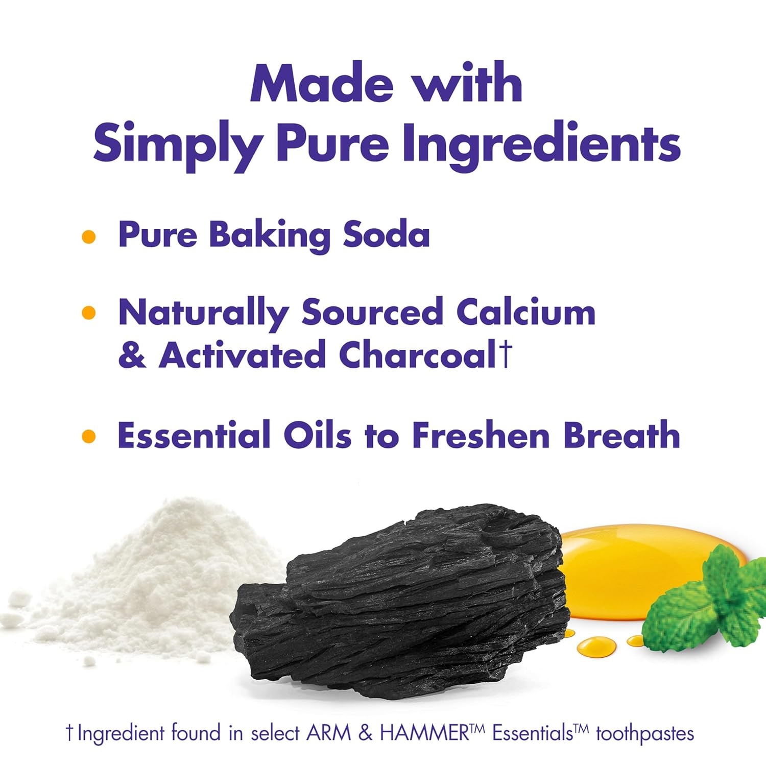 image:imageARM amp HAMMER Essentials FluorideFree Toothpaste Whitening Activated Charcoal Toothpaste 4 Pack of 43oz Tubes Clean Mint 100 Natural Baking Soda43 Ounce Pack of 4