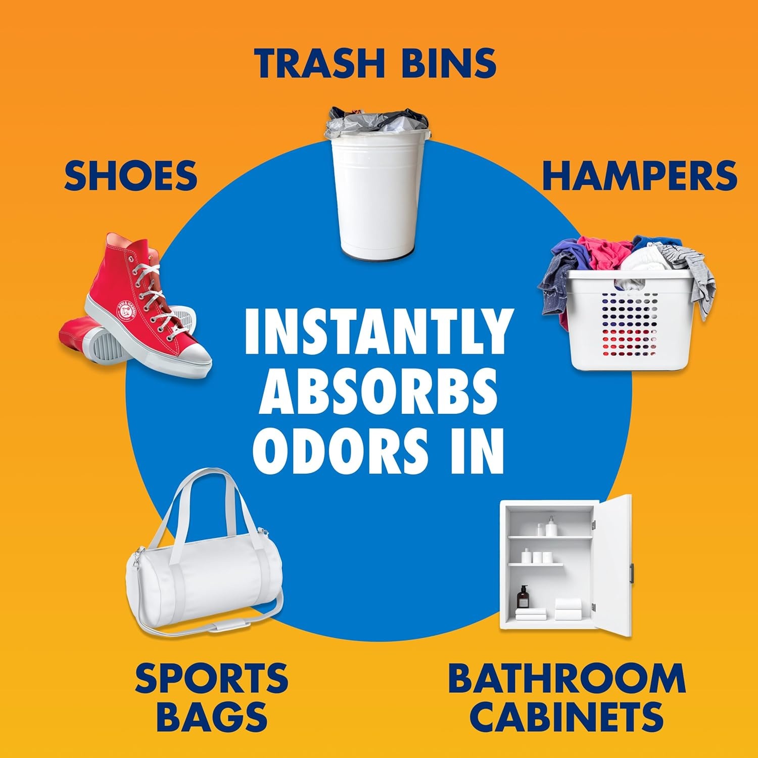 image:imageARM amp HAMMER Fresh Effects Odor Neutralizing Baking Soda Pouches LongLasting FragranceFree Odor Absorber for Shoes Cars Home amp Small Spaces 5 Count