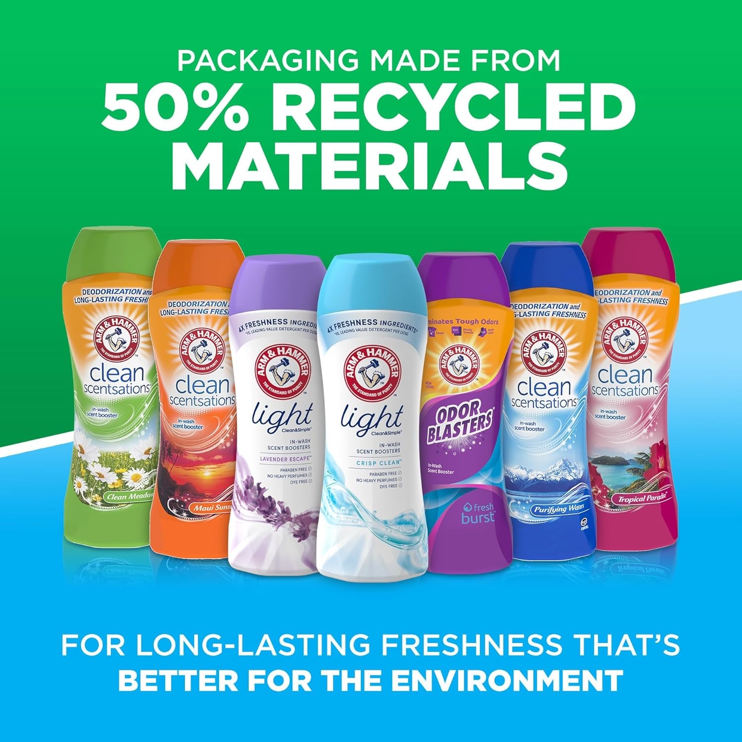 image:imageARM amp HAMMER Light InWash Scent Booster Laundry Scent Booster Crisp Clean scent 24 Oz24 Ounce Pack of 2