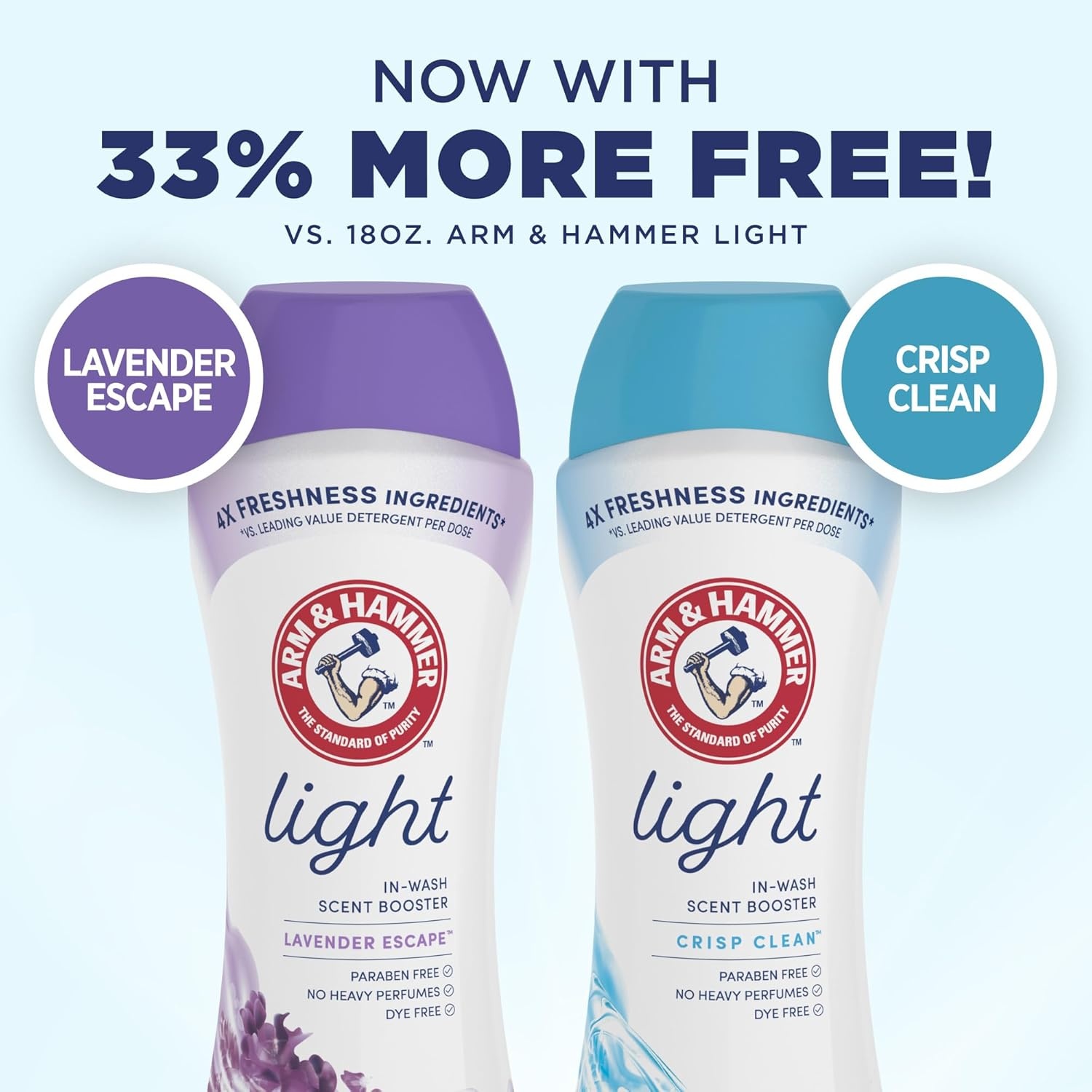 image:imageARM amp HAMMER Light InWash Scent Booster Laundry Scent Booster Crisp Clean scent 24 Oz24 Ounce Pack of 4