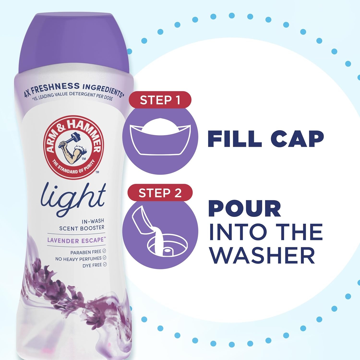 image:imageARM amp HAMMER Light InWash Scent Booster Laundry Scent Booster Lavender Escape scent 24 Oz24 Ounce Pack of 1