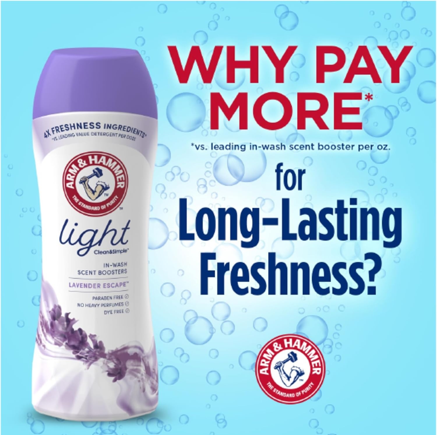 image:imageARM amp HAMMER Light InWash Scent Booster Laundry Scent Booster Lavender Escape scent 24 Oz24 Ounce Pack of 2