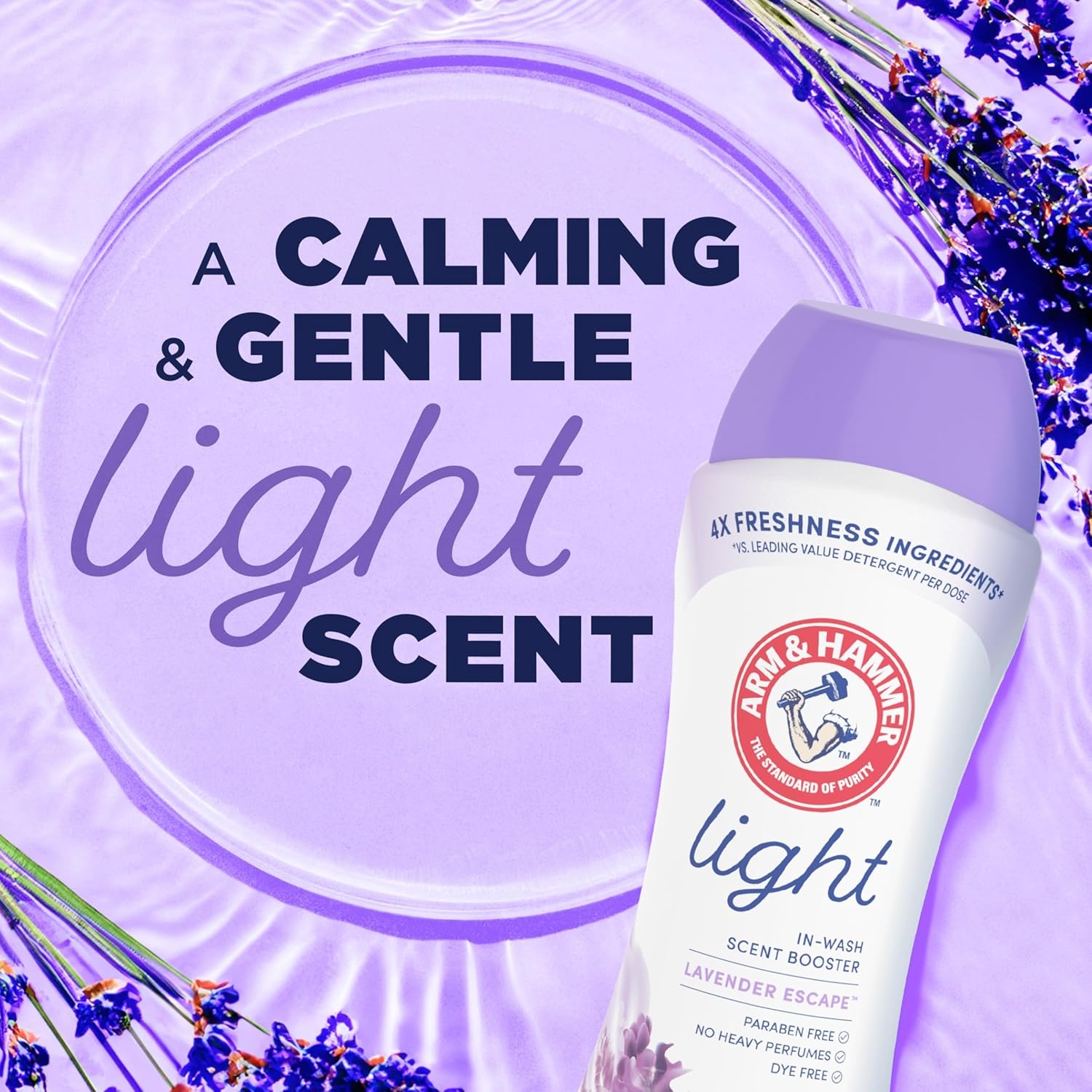 image:imageARM amp HAMMER Light InWash Scent Booster Laundry Scent Booster Lavender Escape scent 24 Oz24 Ounce Pack of 6