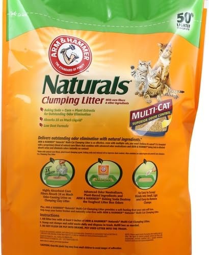 image:imageARM amp HAMMER Naturals Clumping Cat Litter Odor Control Multi Cat Litter 18 lb Bag18 Lbs Pack of 2