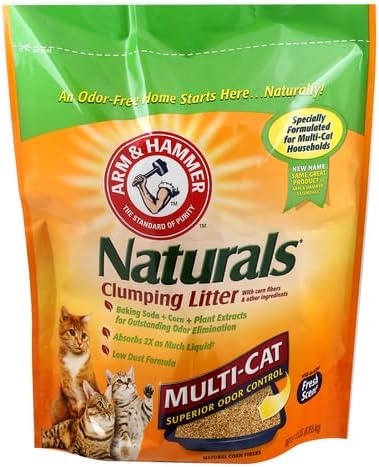 image:imageARM amp HAMMER Naturals Clumping Cat Litter Odor Control Multi Cat Litter 18 lb Bag18 Lbs Pack of 2
