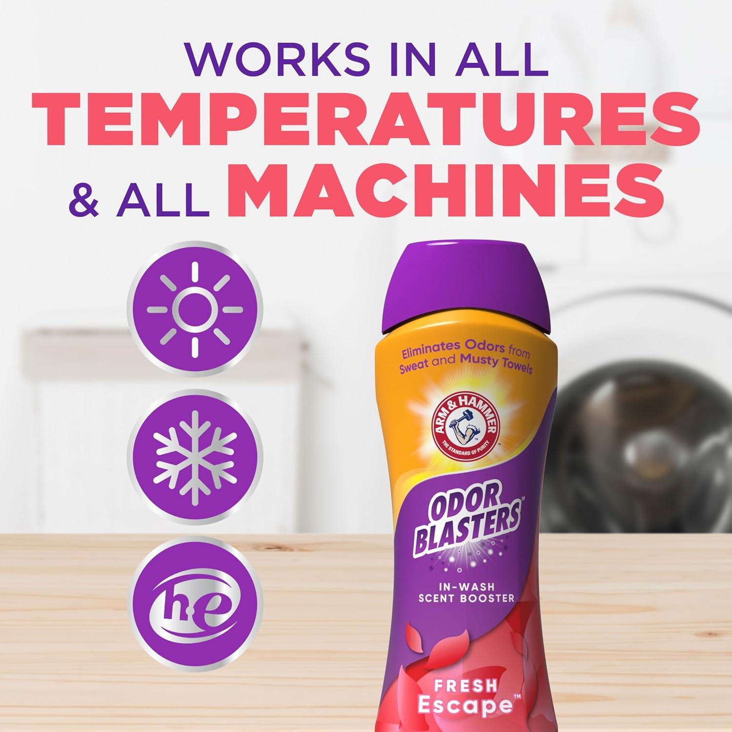 image:imageARM amp HAMMER Odor Blasters InWash Scent Booster Laundry Scent Booster Fresh Escape scent 24 Oz24 Ounce Pack of 1