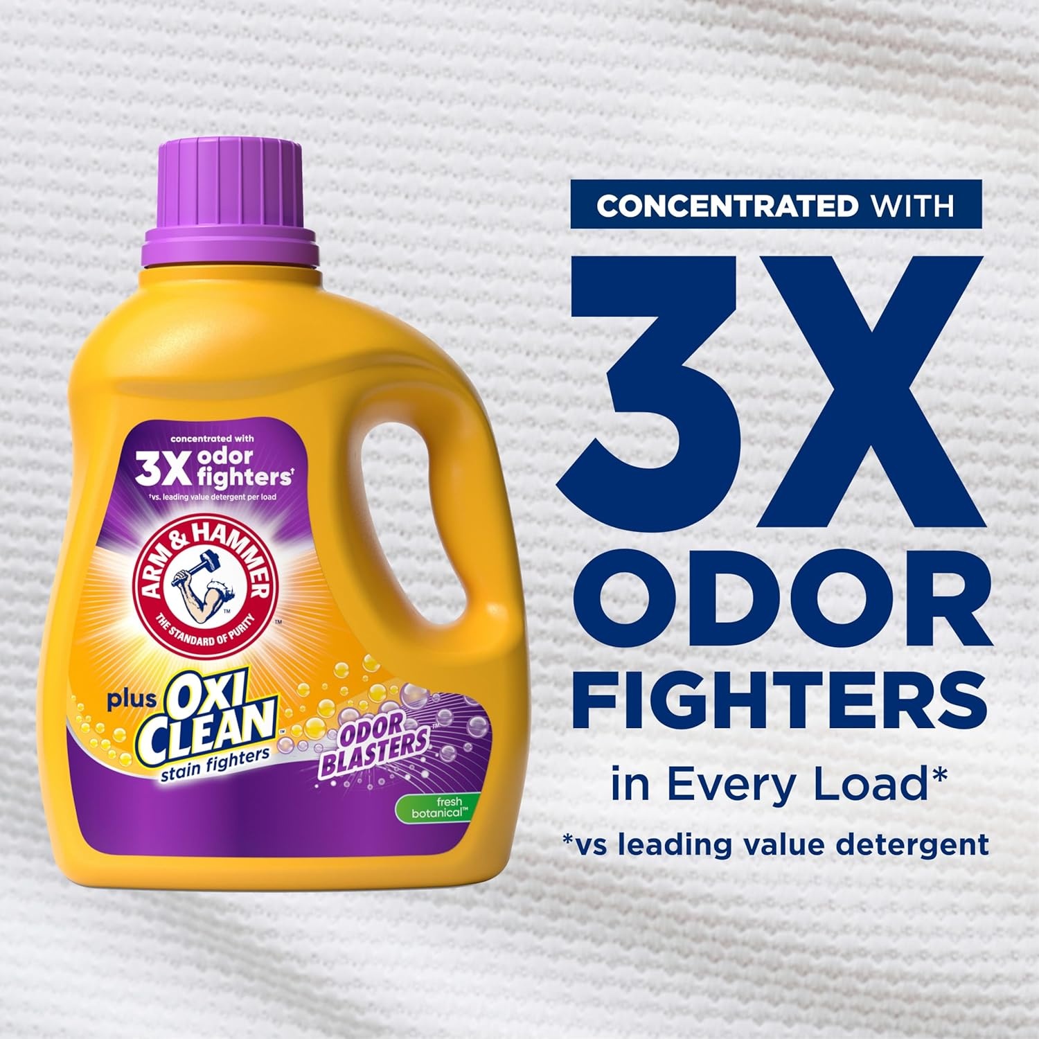 image:imageARM amp HAMMER Plus OxiClean with Odor Blasters Liquid Laundry Detergent Laundry Odor Remover Attacks Stains Fresh Botanical Scent 74 Loads 962 Fl OzFresh Botanical
