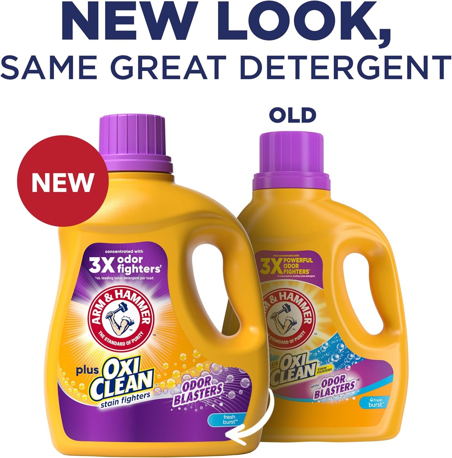 image:imageARM amp HAMMER Plus OxiClean with Odor Blasters Liquid Laundry Detergent Laundry Odor Remover Attacks Stains Fresh Botanical Scent 74 Loads 962 Fl OzFresh Burst