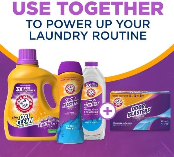 image:imageARM amp HAMMER Plus OxiClean with Odor Blasters Liquid Laundry Detergent Laundry Odor Remover Attacks Stains Fresh Botanical Scent 74 Loads 962 Fl OzFresh Botanical