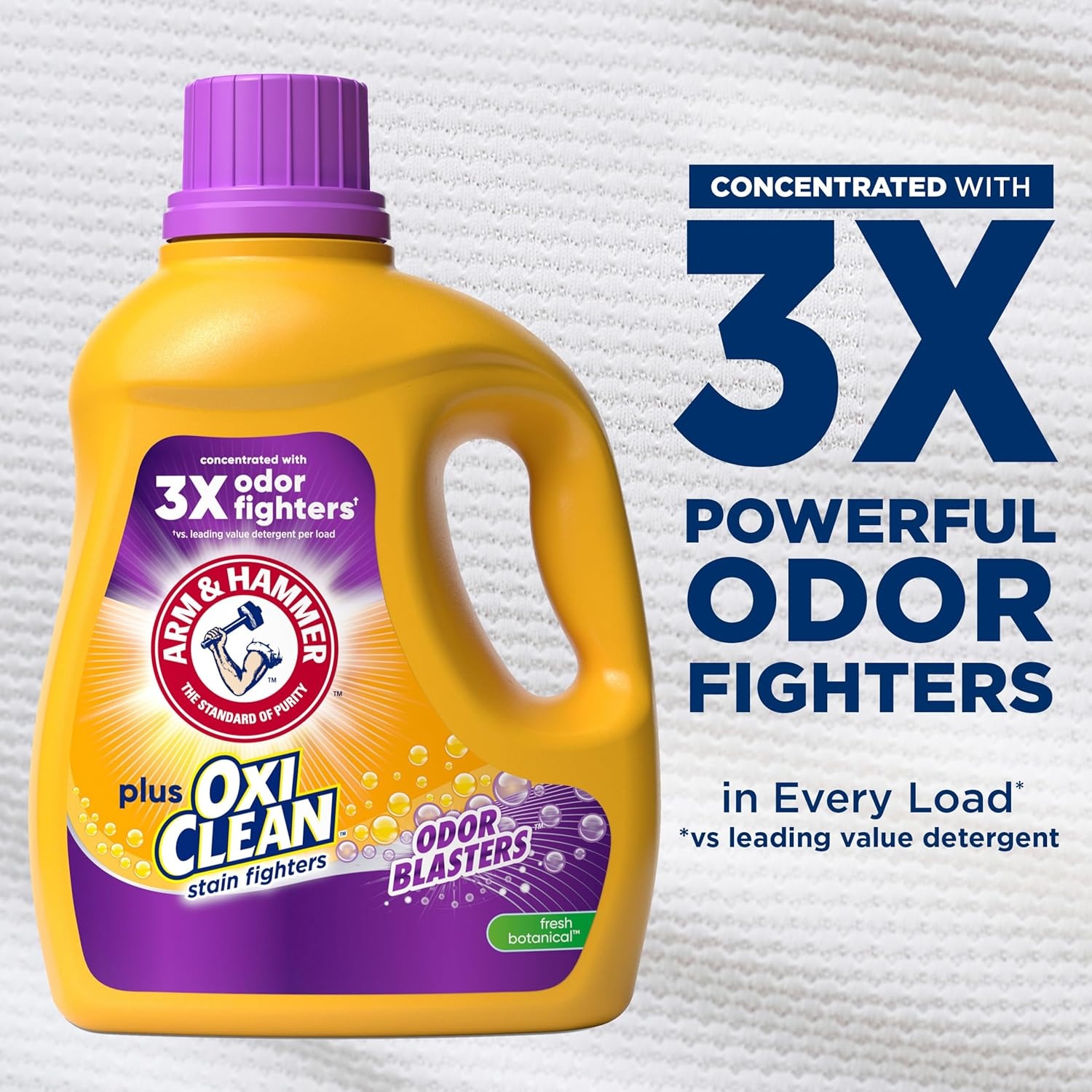 image:imageARM amp HAMMER Plus OxiClean with Odor Blasters Liquid Laundry Detergent Laundry Odor Remover Attacks Stains Fresh Botanical Scent 74 Loads 962 Fl OzFresh Botanical