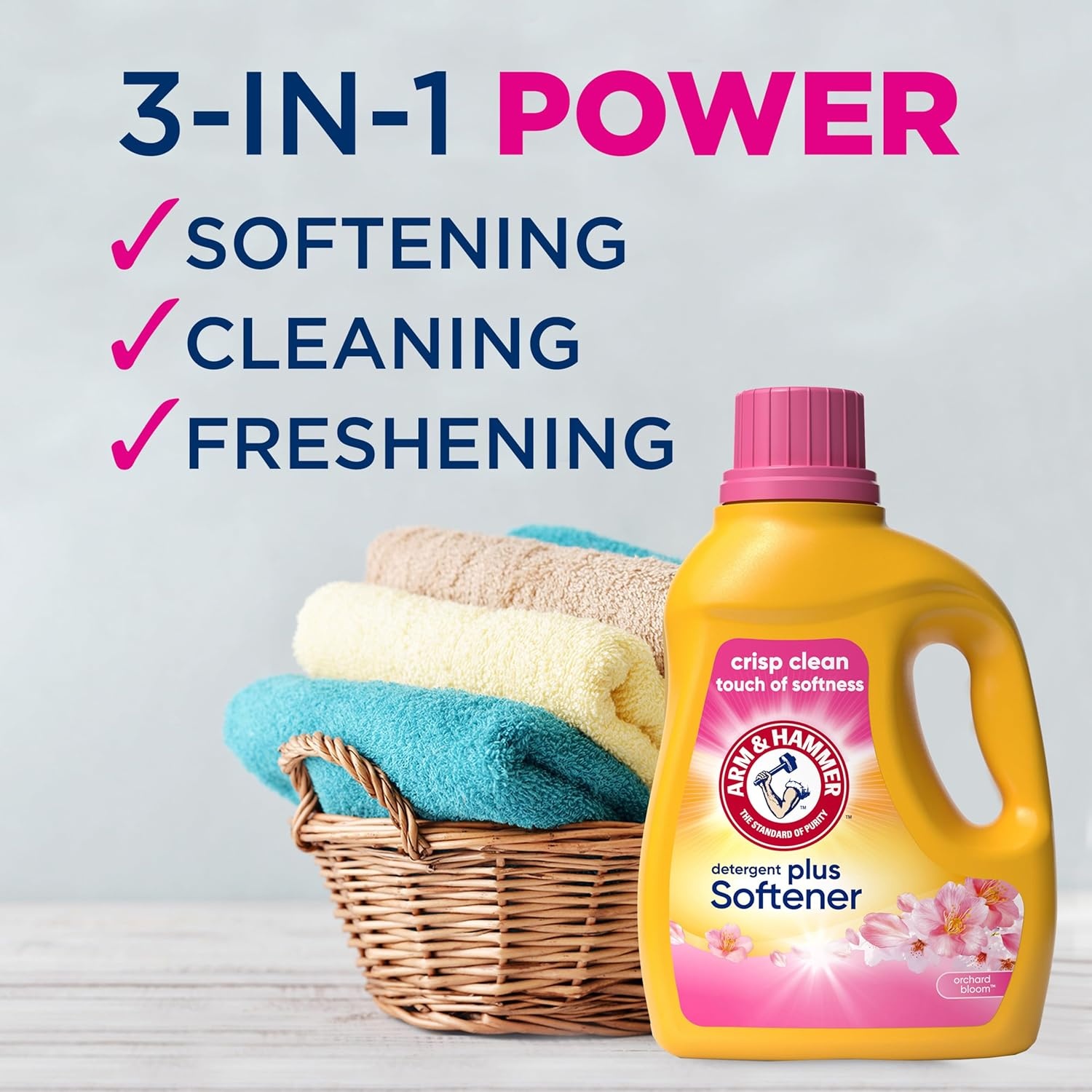 image:imageARM amp HAMMER Plus a Touch of Softener 77 Loads Liquid Laundry Detergent 1005 Fl oz